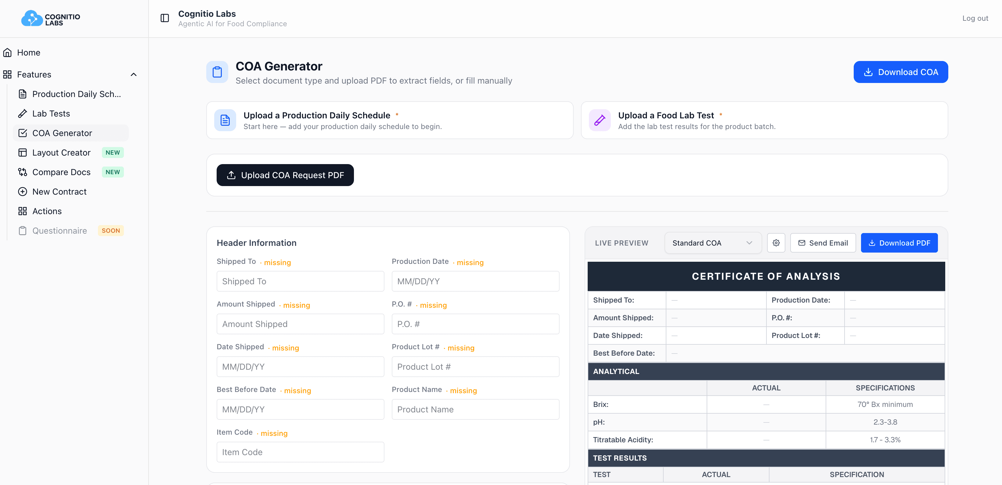 COAsync COA Generator